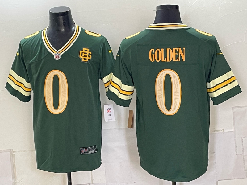 Men Green Bay Packers #0 Golden green 2026 Nike NFL Jersey 0910002->denver broncos->NFL Jersey